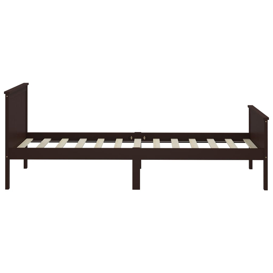 Bedframe Massief Grenenhout 100 x 200 cm Donkerbruin