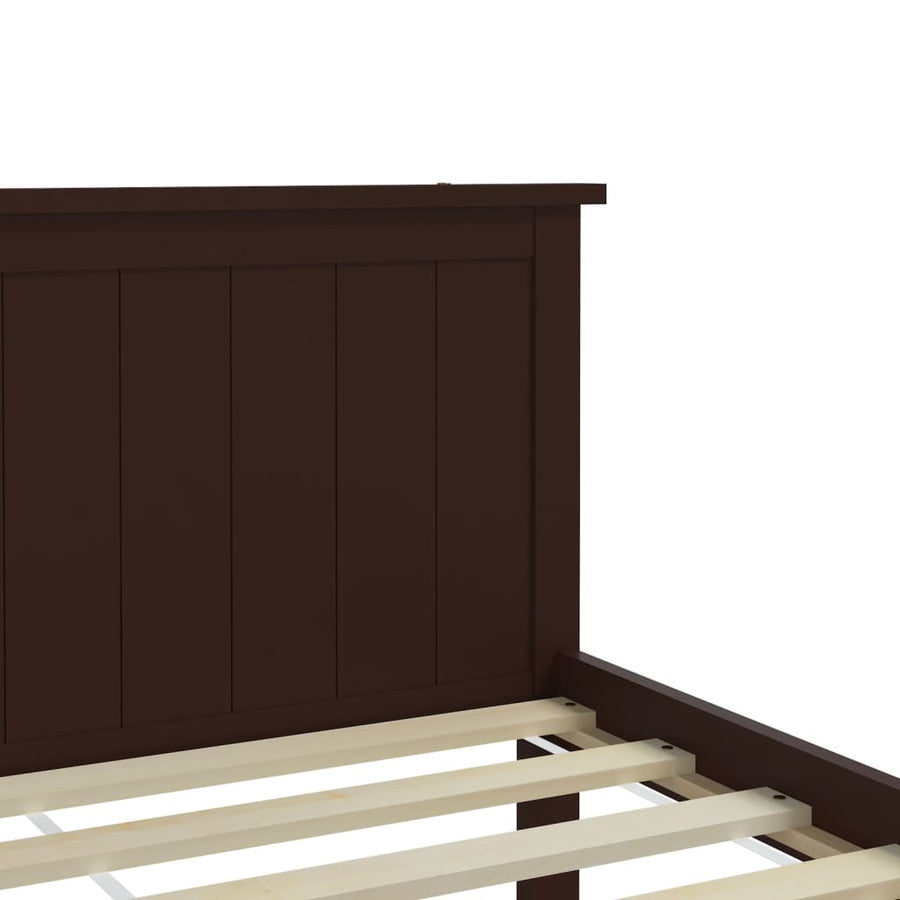 Bedframe Massief Grenenhout 100 x 200 cm Donkerbruin