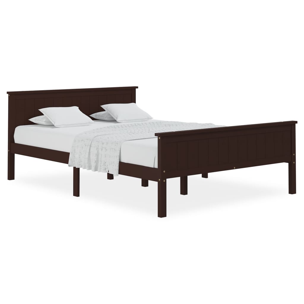 Bedframe Massief Grenenhout 120 x 200 cm Donkerbruin