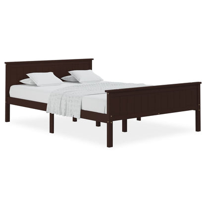 Bedframe Massief Grenenhout 120 x 200 cm Donkerbruin