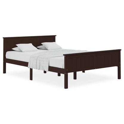 Bedframe Massief Grenenhout 160 x 200 cm Donkerbruin