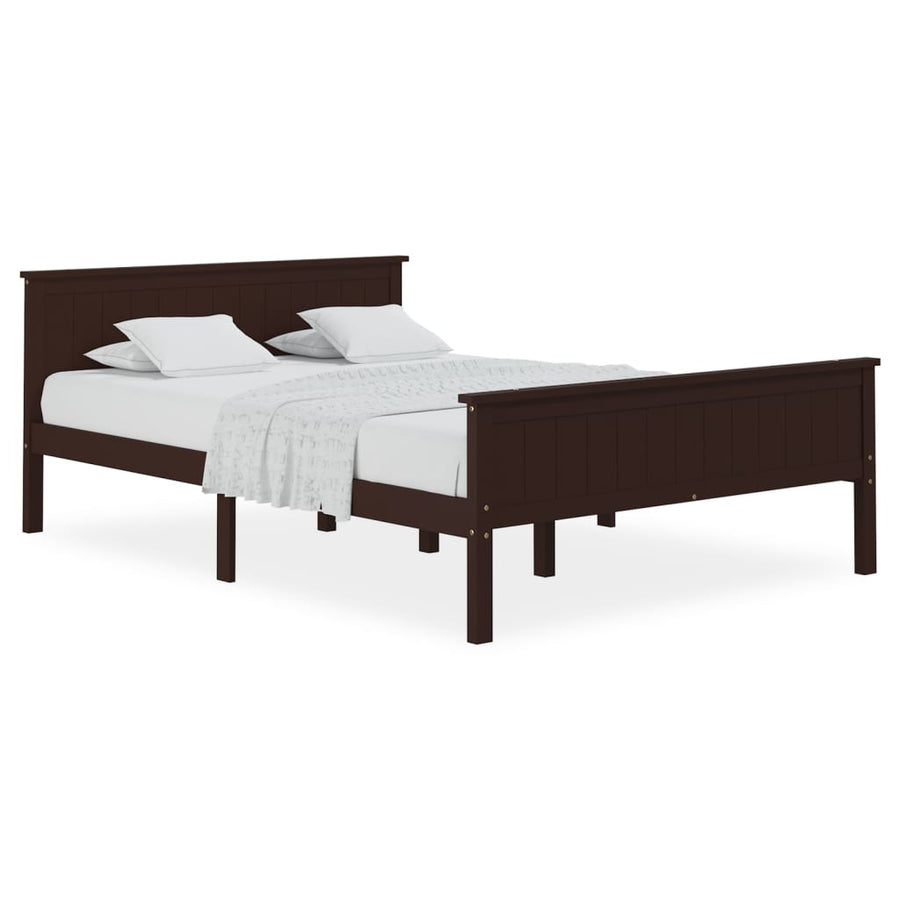 Bedframe Massief Grenenhout 160 x 200 cm Donkerbruin