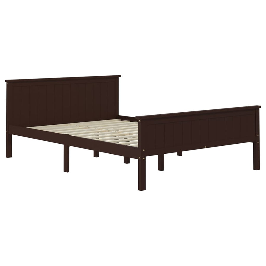 Bedframe Massief Grenenhout 160 x 200 cm Donkerbruin