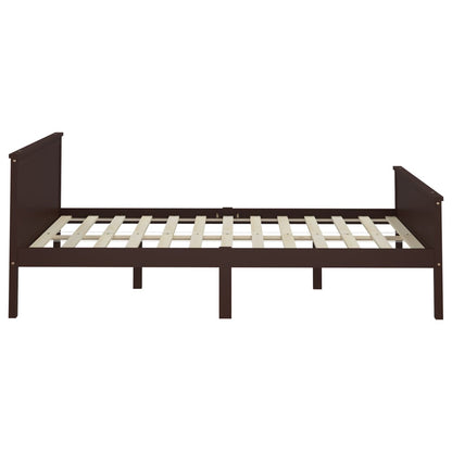 Bedframe Massief Grenenhout 160 x 200 cm Donkerbruin