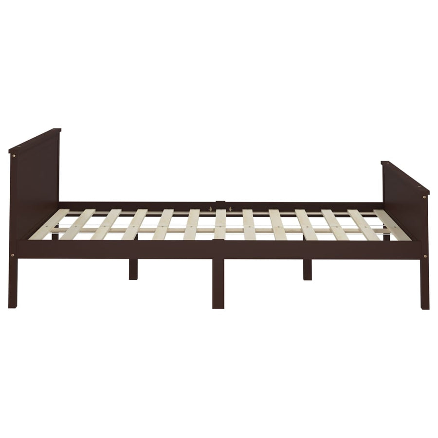 Bedframe Massief Grenenhout 160 x 200 cm Donkerbruin