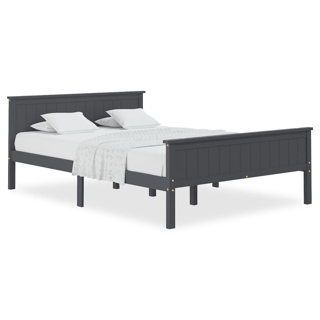 Bedframe Massief Grenenhout 160 x 200 cm Grijs