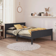Solid pine wood bed frame grey 160x200 cm