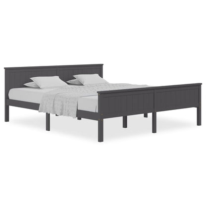 Bedframe Massief Grenenhout 200 x 200 cm Grijs