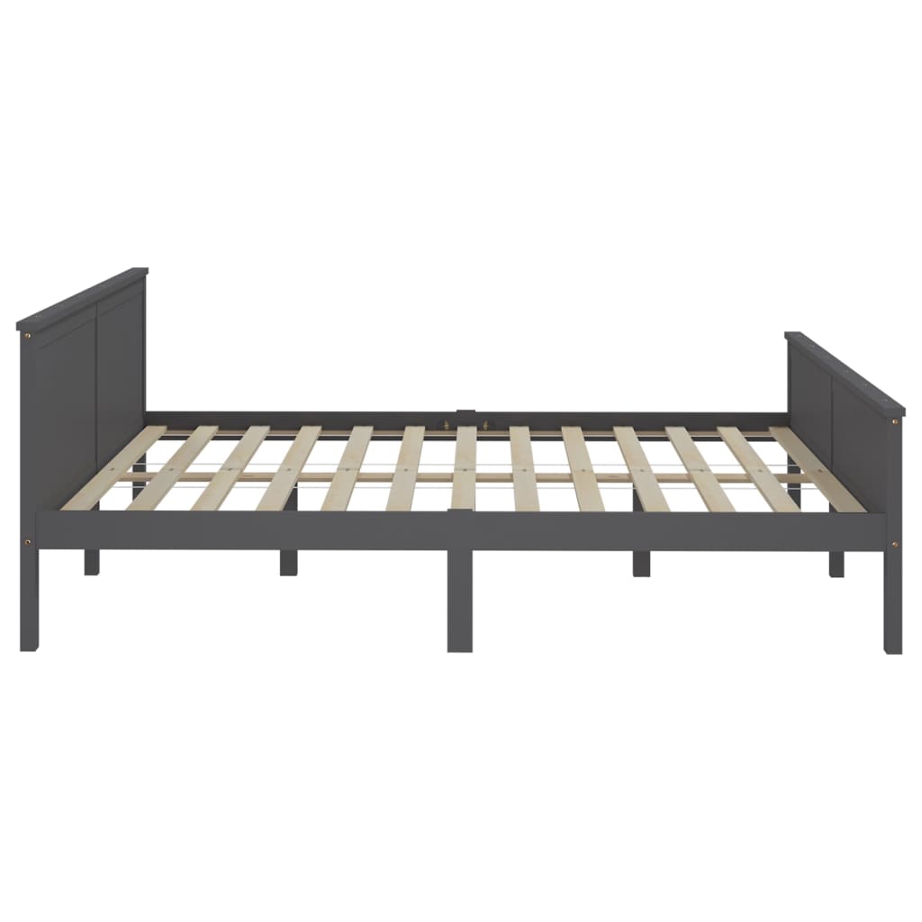 Bedframe Massief Grenenhout 200 x 200 cm Grijs
