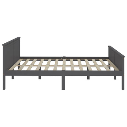 Bedframe Massief Grenenhout 200 x 200 cm Grijs