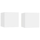Nachtkastjes 2 st 30,5x30x30 cm spaanplaat wit muurmontage