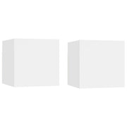 Nachtkastjes 2 st 30,5x30x30 cm spaanplaat wit muurmontage