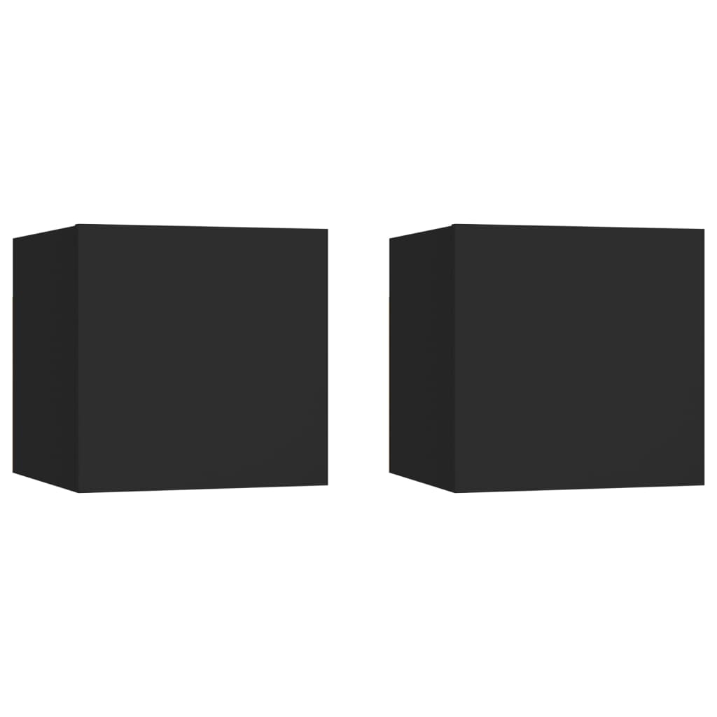 Nachtkastjes 30,5X30X30 Cm Spaanplaat 2 Zwart