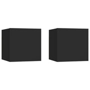 Nachtkastje 30,5x30x30 cm spaanplaat zwart (2 stuks)