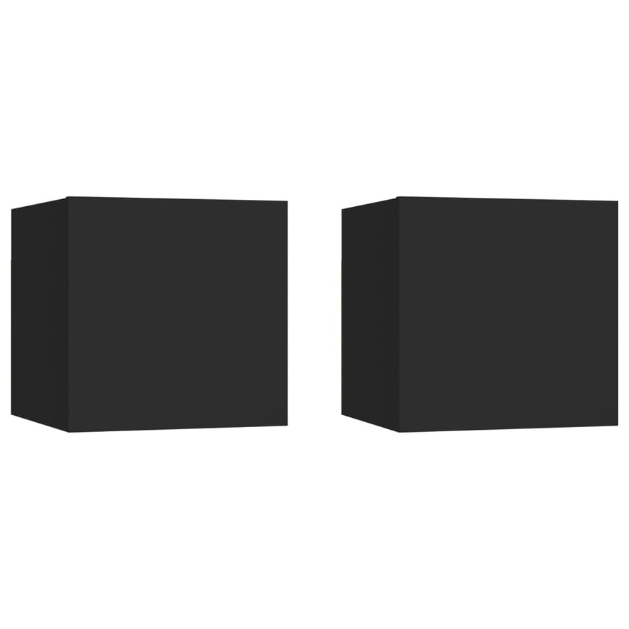 Nachtkastjes 30,5X30X30 Cm Spaanplaat 2 Zwart