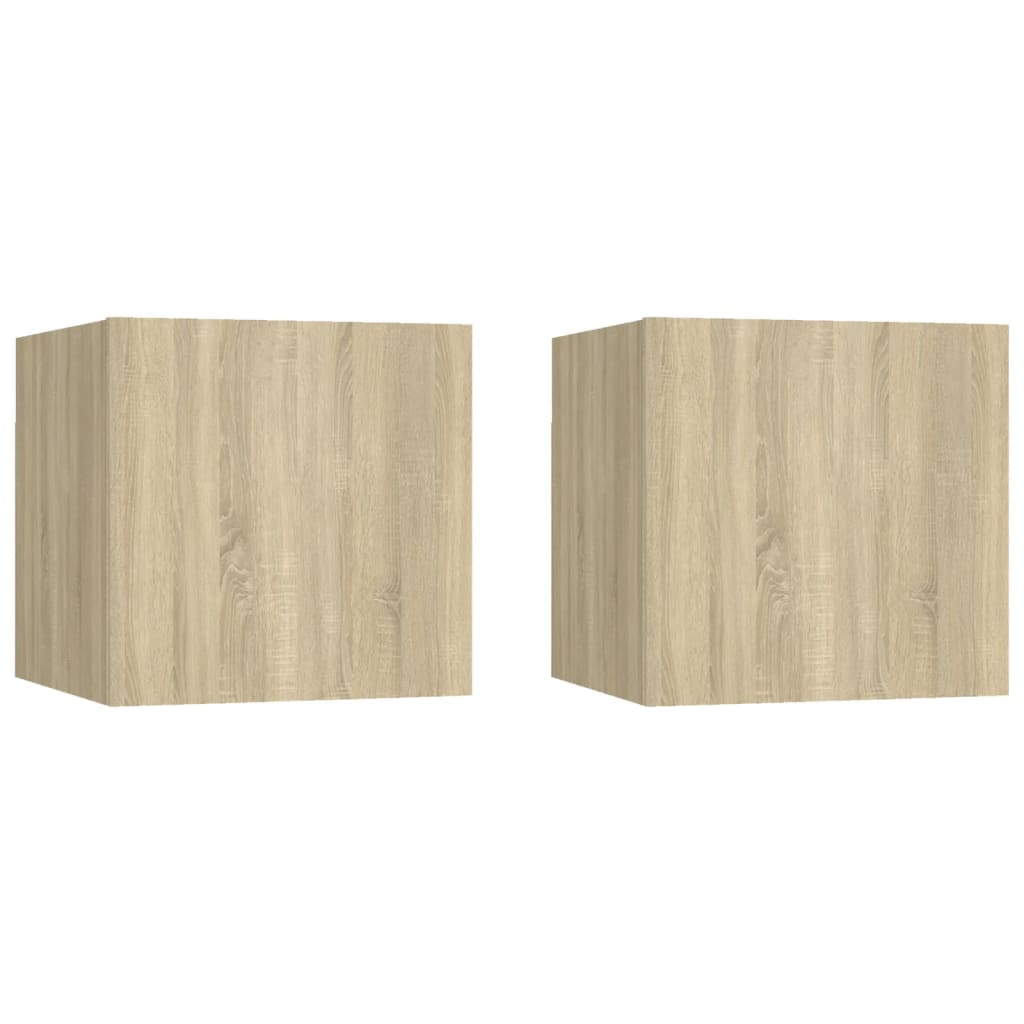 Nachtkastjes 30,5X30X30 Cm Spaanplaat Kleurig 2 Sonoma eiken