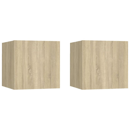 Nachtkastjes 30,5X30X30 Cm Spaanplaat Kleurig 2 Sonoma eiken