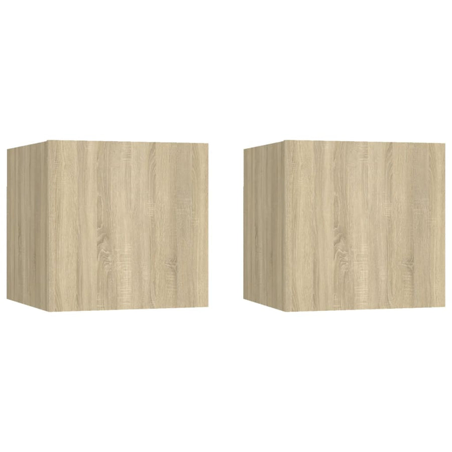 Nachtkastjes 30,5X30X30 Cm Spaanplaat Kleurig 2 Sonoma eiken