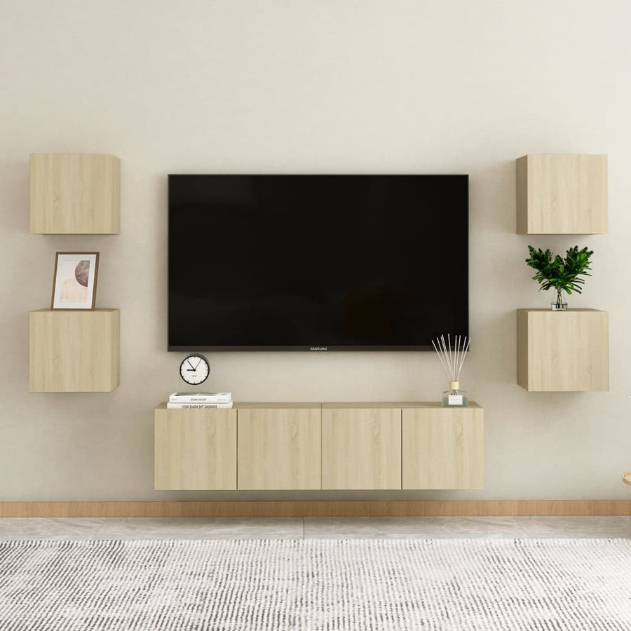 Nachtkastjes 30,5X30X30 Cm Spaanplaat Kleurig 2 Sonoma eiken