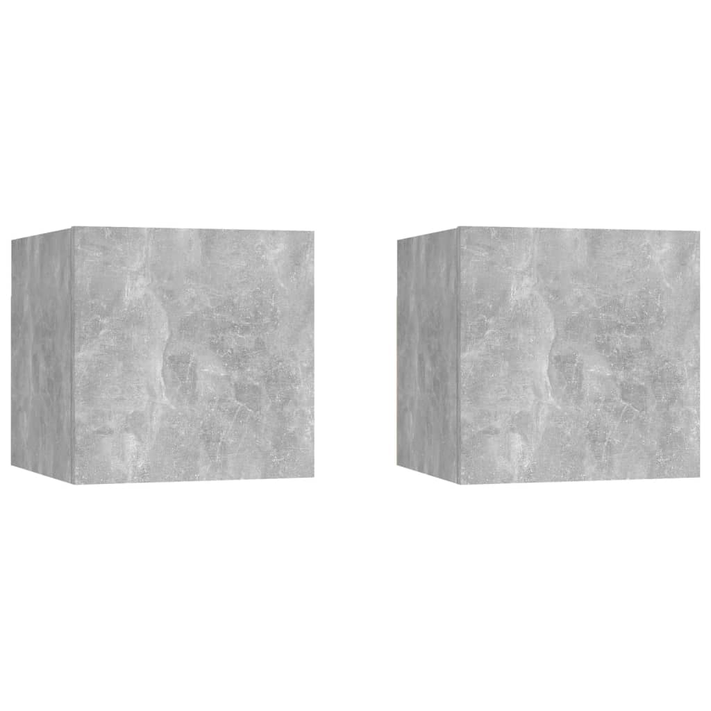 Nachtkastjes 30,5X30X30 Cm Spaanplaat 2 Betongrijs