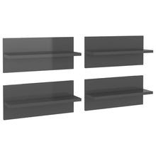 Wandschappen 0X11,5X18 Cm 4 Hoogglans grijs