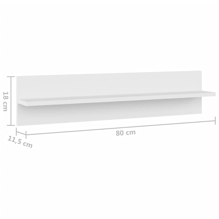 Wandschappen 2 St 80X11,5X18 Cm Spaanplaat Wit