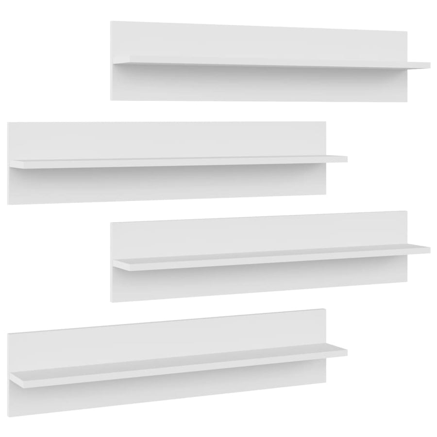 Wandschappen 80X11,5X18 Cm Bewerkt Hout 4 Wit
