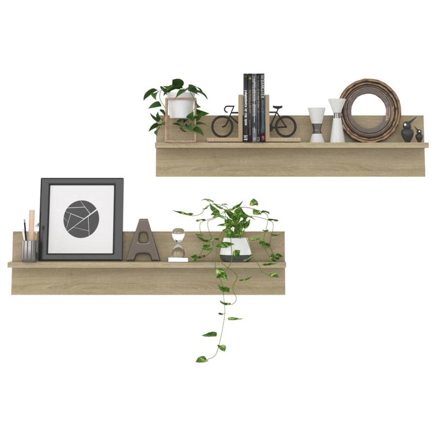 Wandschappen 80X11,5X18Cm Bewerkt Hout Kleurig 2 Sonoma eiken