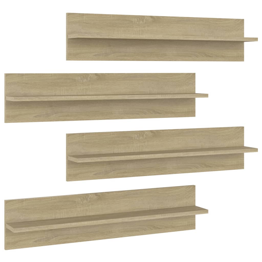 Wandschappen 4 st 80x11,5x18cm bewerkt hout sonoma eikenkleurig