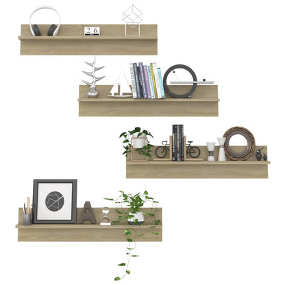 Wandschappen 4 st 80x11,5x18cm bewerkt hout sonoma eikenkleurig