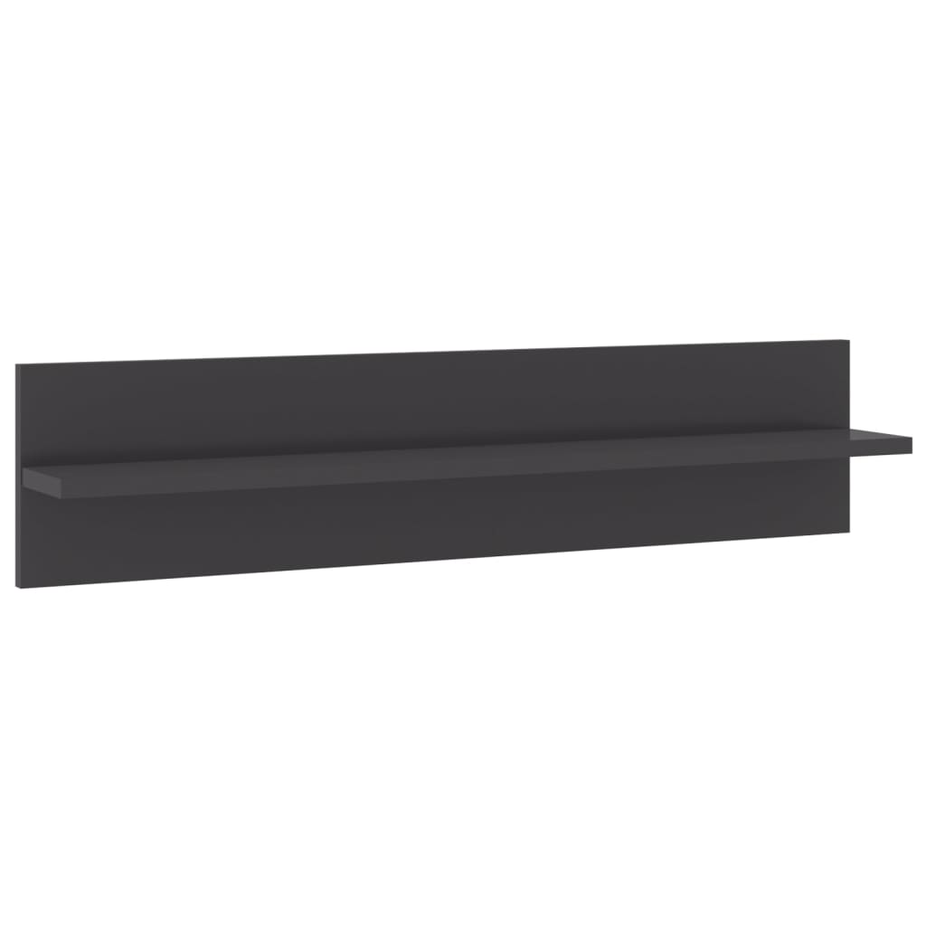 Wandschappen 4 st 80x11,5x18 cm bewerkt hout hoogglans grijs