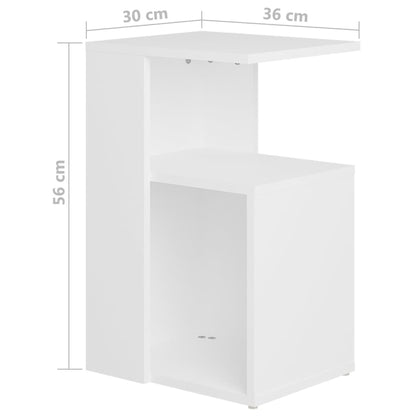 Bijzettafel 36X30X56 Cm Bewerkt Hout Wit