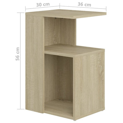 Bijzettafel 36X30X56 Cm Spaanplaat Kleurig Sonoma eiken
