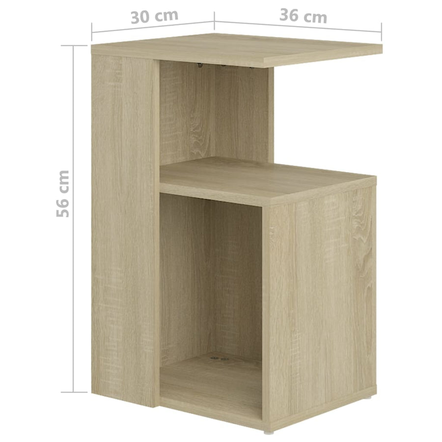 Bijzettafel 36X30X56 Cm Spaanplaat Kleurig Sonoma eiken