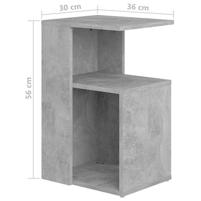 Bijzettafel 36x30x56 cm bewerkt hout betongrijs