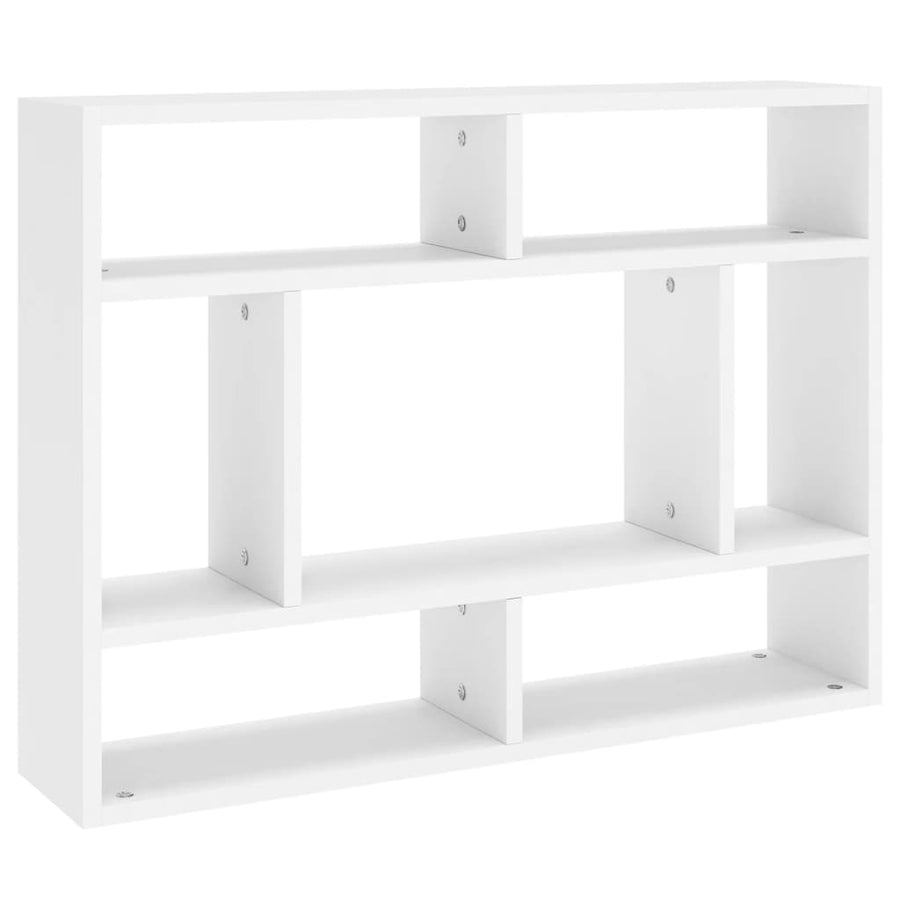 Wandschap 75X6X55 Cm Bewerkt Hout Wit