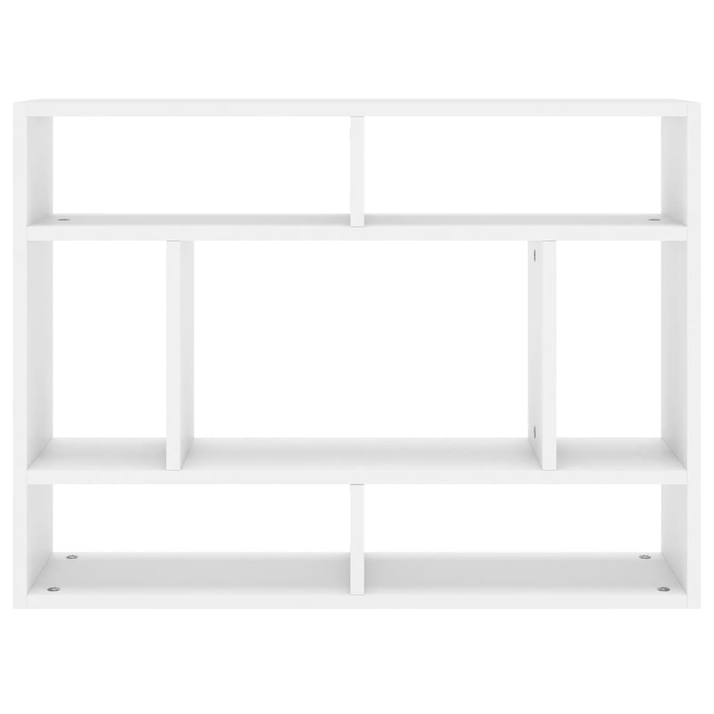 Wandschap 75X6X55 Cm Bewerkt Hout Wit