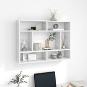 Wall shelf 75x16x55 cm carved wood white