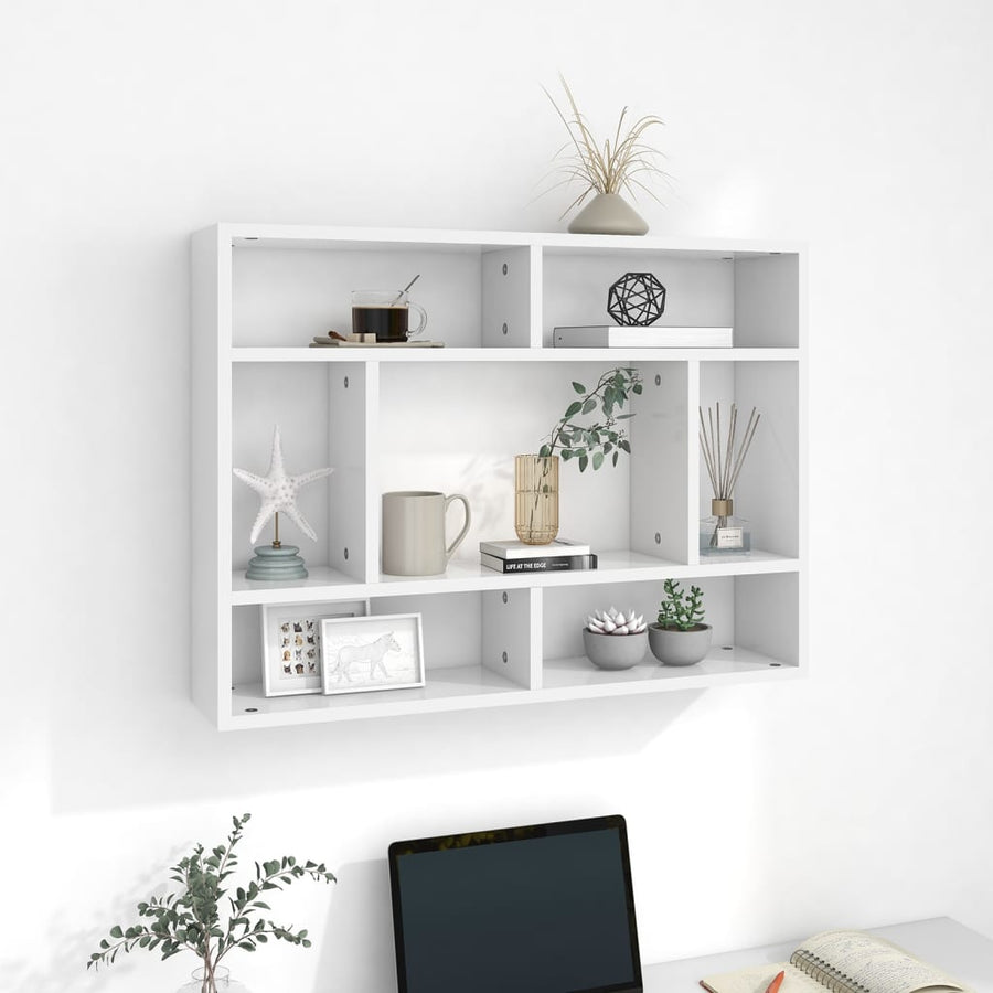 Wandschap 75X6X55 Cm Bewerkt Hout Wit