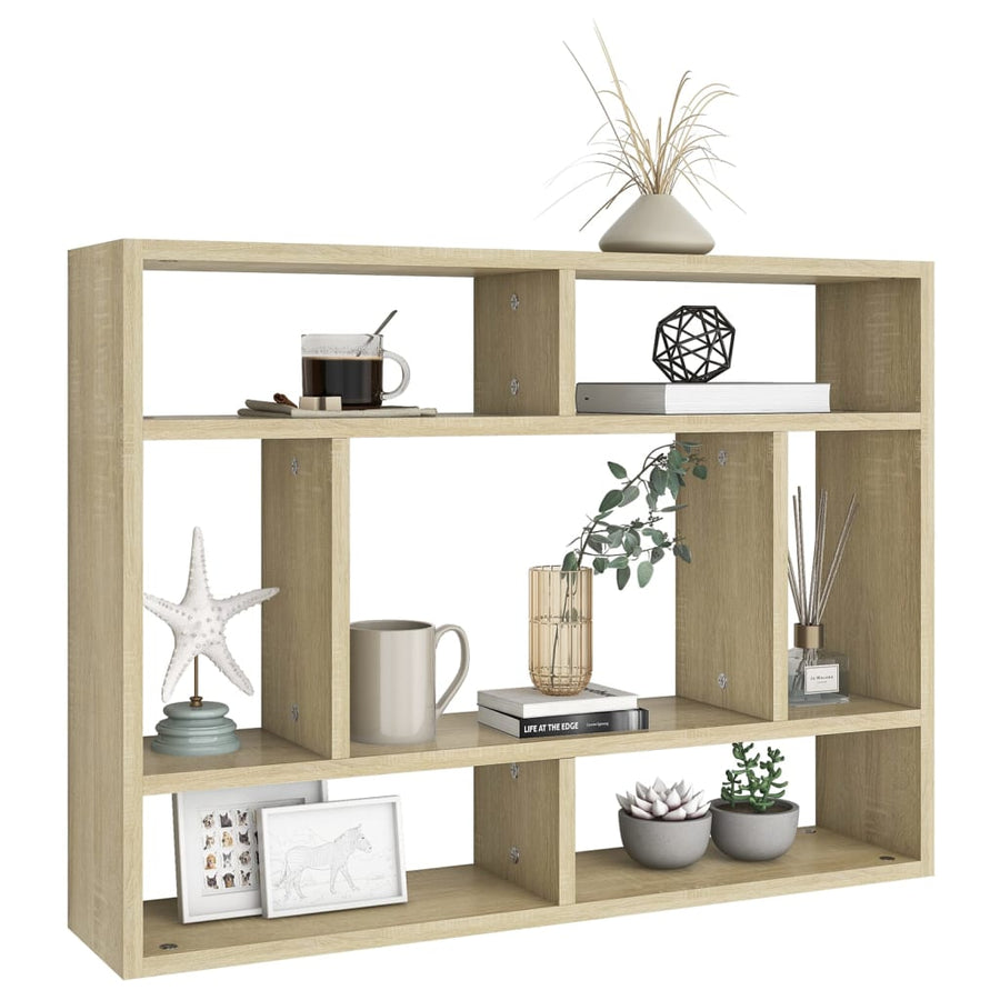 Wandschap 75X6X55 Cm Spaanplaat Kleurig Sonoma eiken