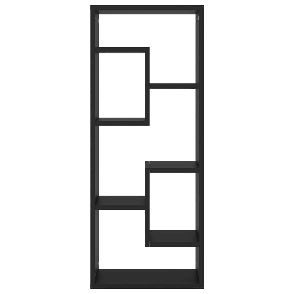 Wandschap 36x16x90 cm bewerkt hout zwart