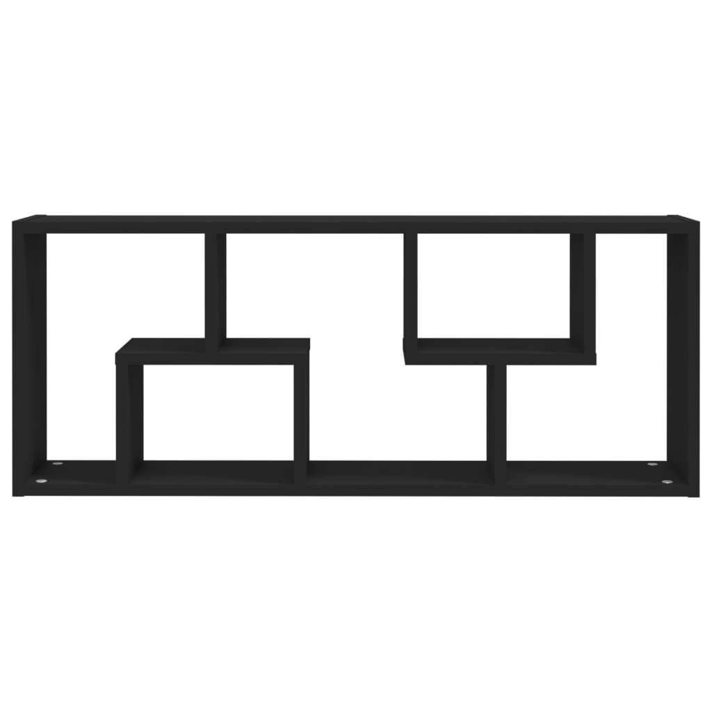Wandschap 36x16x90 cm bewerkt hout zwart