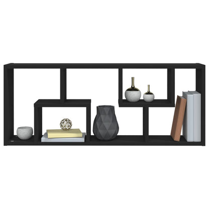 Wandschap 36x16x90 cm bewerkt hout zwart