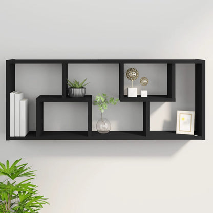 Wandschap 36x16x90 cm bewerkt hout zwart