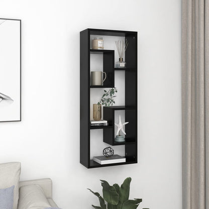 Wandschap 36x16x90 cm bewerkt hout zwart