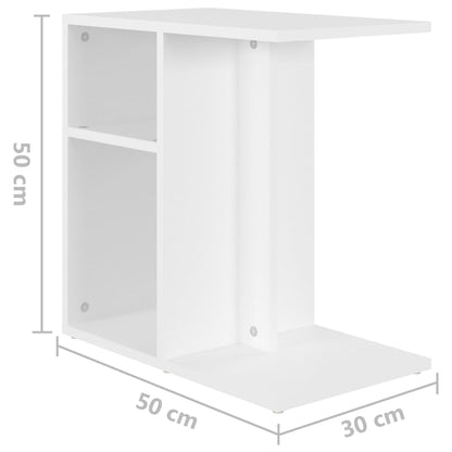 Bijzettafel 50X30X50 Cm Bewerkt Hout Wit