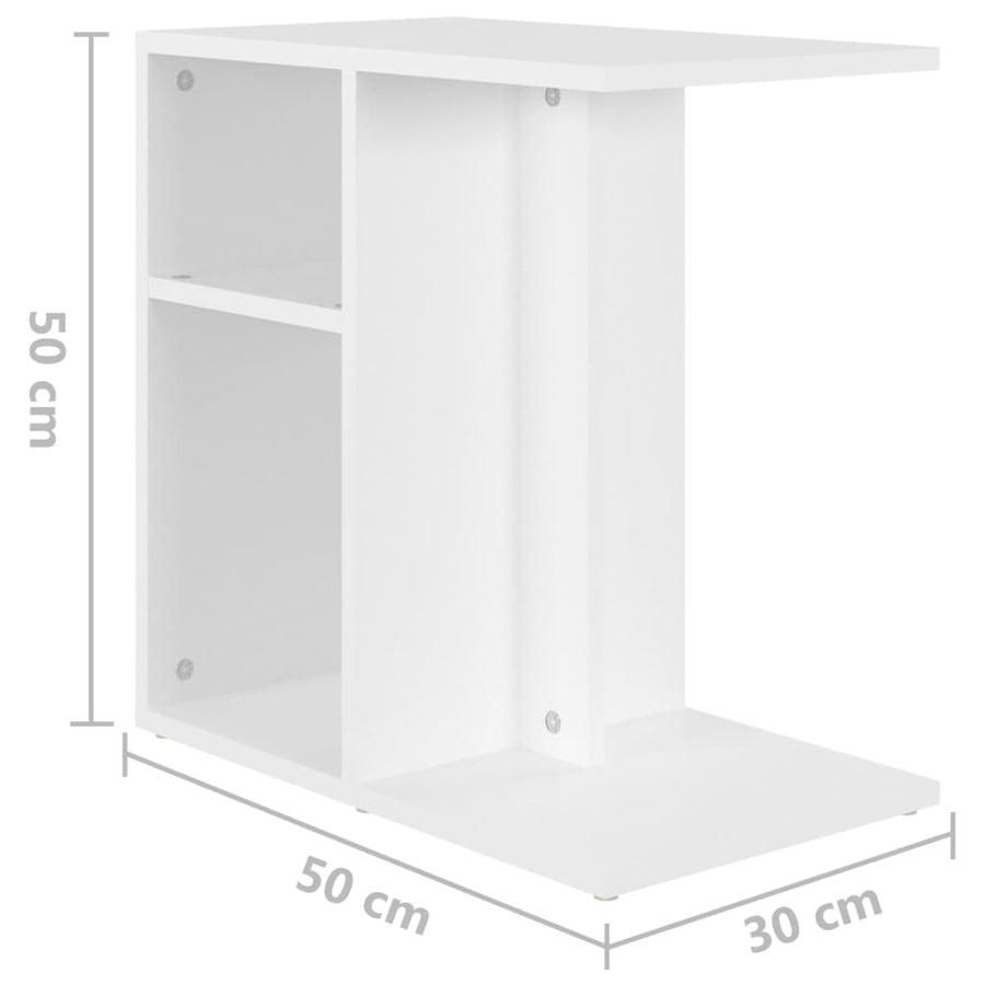 Bijzettafel 50X30X50 Cm Bewerkt Hout Wit
