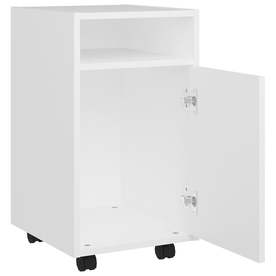 Bijzetkast Met Wielen 33X38X60 Cm Bewerkt Hout Wit