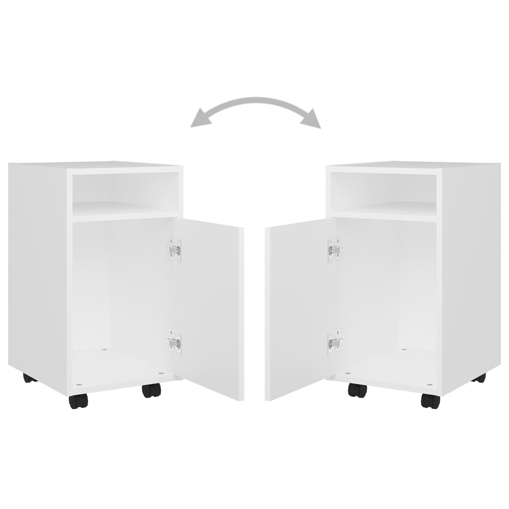 Bijzetkast Met Wielen 33X38X60 Cm Bewerkt Hout Wit