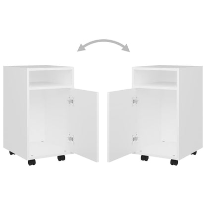 Bijzetkast Met Wielen 33X38X60 Cm Bewerkt Hout Wit